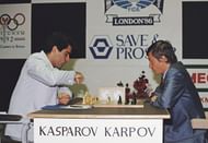 Kasparov (L) & Karpov (R) during one of their many World Chess Championship Matches