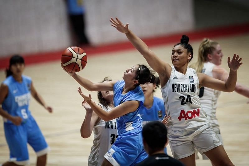 Number 24 Leah Mafua of New Zealand scored a double-double - 13 pts, 10 rebs (Image Courtesy: FIBA)