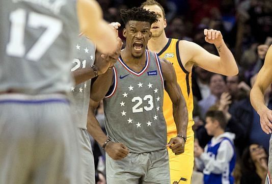 Jimmy Butler in the 76ers&#039; 113-107 win over the Jazz