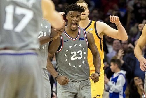 Jimmy Butler in the 76ers' 113-107 win over the Jazz