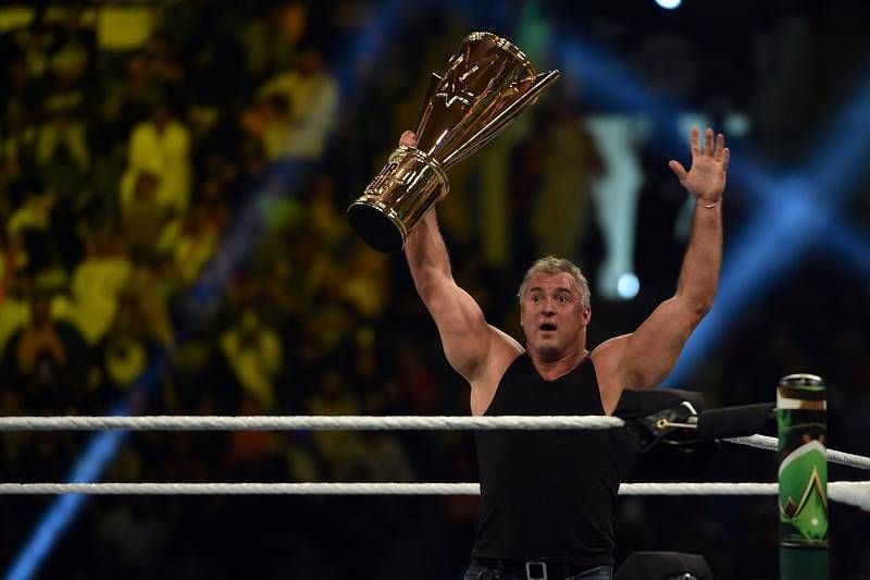 Mr. Best In The World, Shane McMahon, holding aloft the WWE World Cup trophy