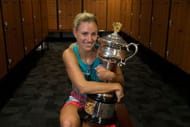 Angelique Kerber with the 2016 Australian Open Trophy