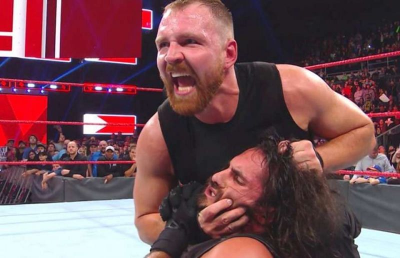 Dean Ambrose beating Seth Rollins