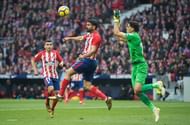 Girona goalkeeper Bono (right) against Atlético Madrid during last season