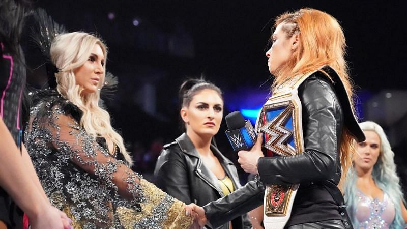 Becky Lynch fixes a problem in her program with Charlotte Flair