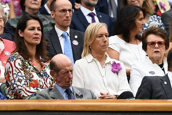 Martina Navratilova at the Wimbledon Royal Box