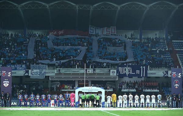 Bengaluru FC fans paid tribute to Sunil Chhetri as he made his 150th appearance for the club [Image: ISL]