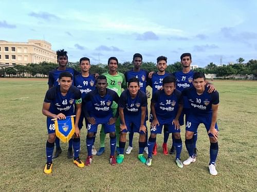 Chennaiyin FC U-18's Starting XI against Chennai City FC for their Youth League match