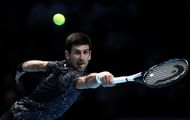 Novak Djokovic in action against Alexander Zverev, at the O2 Arena