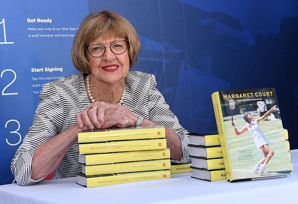 Margaret Court Smith at the launch of her auto-biography at The 2017 Australian Open