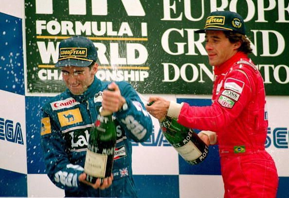 Senna and his future teammate, Damon Hill
