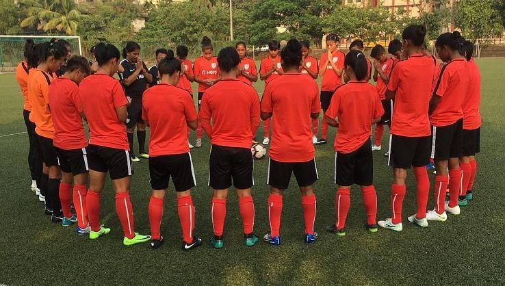 A file picture from the Indian women&#039;s football team training camp in Mumbai