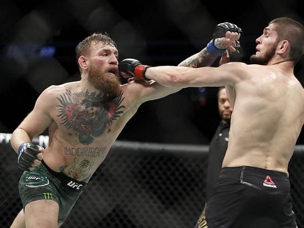 McGregor swings at Khabib at UFC 229