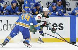 Staal scores 400th, Wild beat Blues 5-1