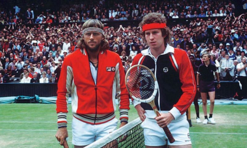 Bjorn Borg with great rival John McEnroe