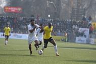 Dalraj Singh (left) during the match against Real Kashmir FC