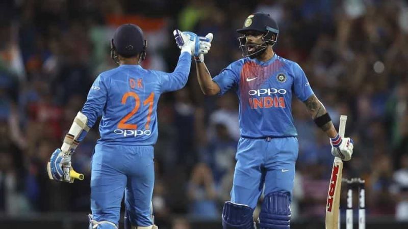 Image result for The partnership of Kohli and Dinesh Karthik 3rd T20I