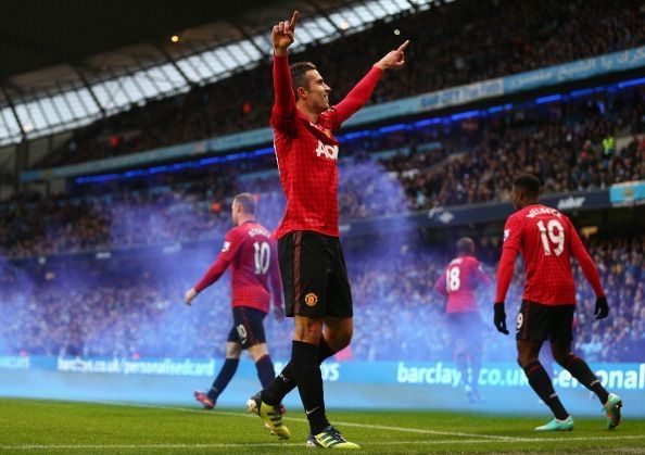 Van Persie celebrates his goal