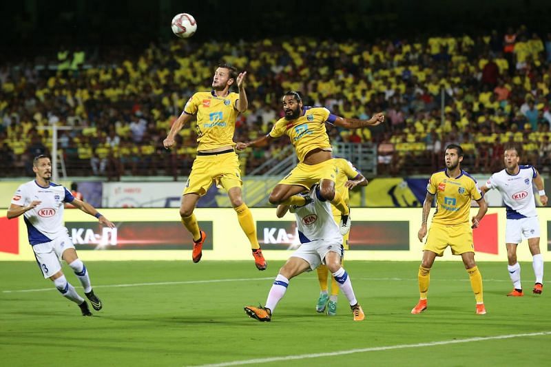 Lakic-Pesic during the defeat to Bengaluru FC on Monday (Photo: ISL)