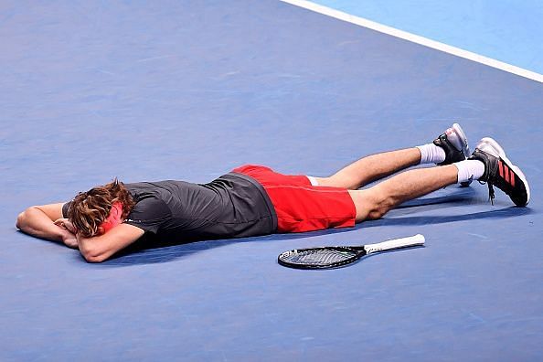 Nitto ATP Finals - Day Eight: Zverev reacts to his Victory over Djokovic