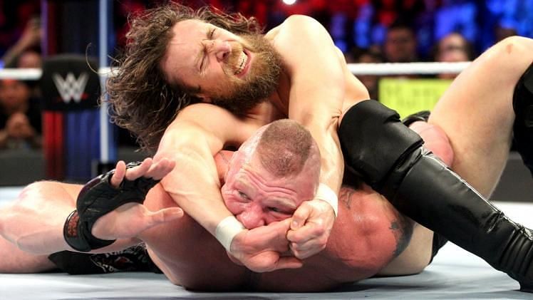 Bryan with The Yes! Lock on Lesnar