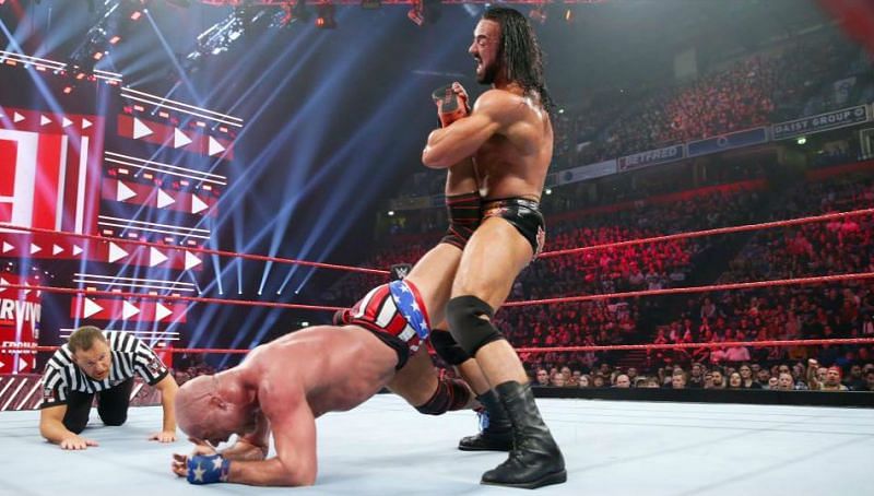 Drew McIntyre used the Angle Slam and the Ankle Lock to defeat Kurt Angle on RAW