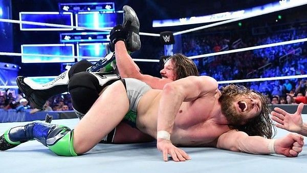 Bryan taps to the Calf Crusher on SmackDown Live.