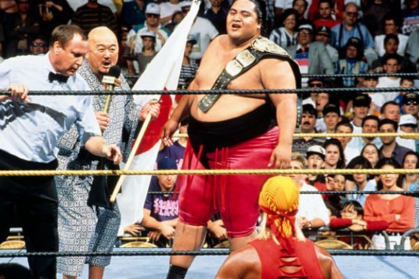 Yokozuna loses his WWF World Heavyweight Championship after overcoming Bret Hart