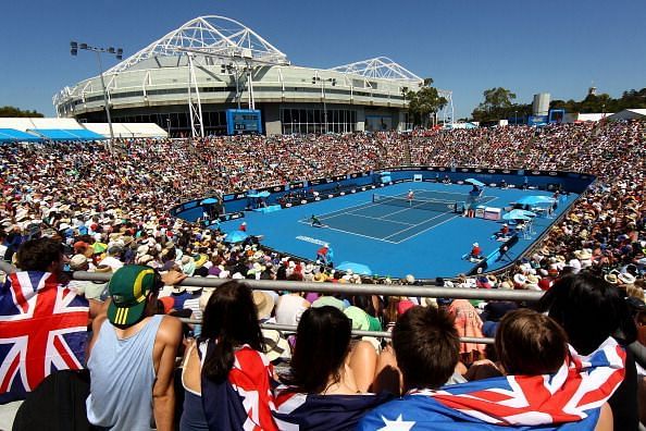 Margaret Court Arena - before construction of the roof