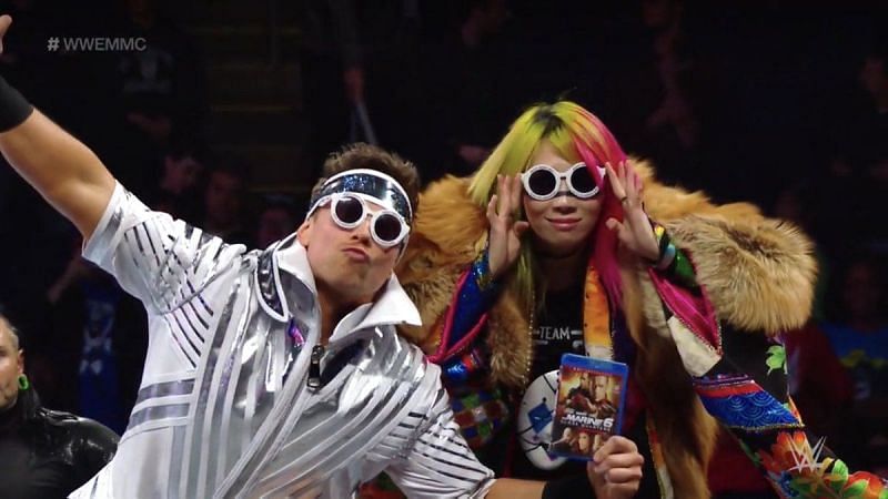The Miz and Asuka looked to continue their undefeated streak by pouncing on the wounded Fenomenal Flair