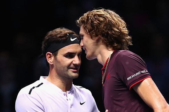 Federer and Zverev face each other in the first semi-final.