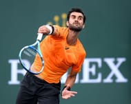 Yuki Bhambri's serve marked a slight improvement against Lucas Pouille