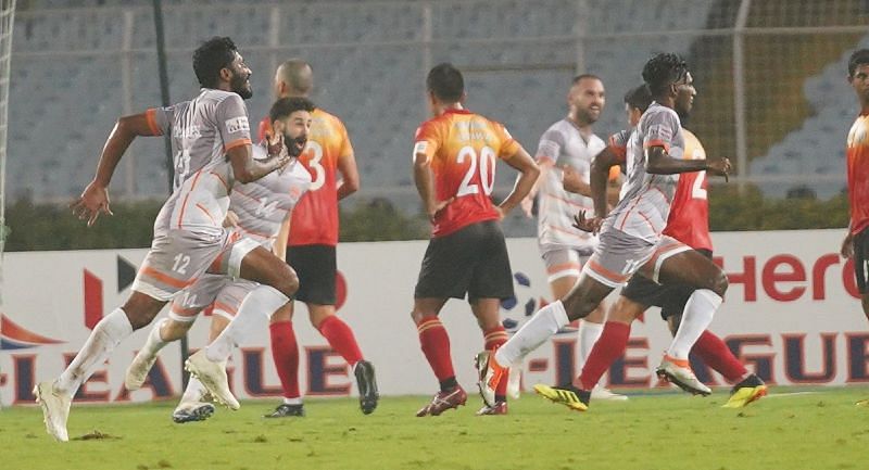 CCFC remained at the top of the league table after defeating QEB 2-1 (Picture Courtesy: Official website of Hero I-League)