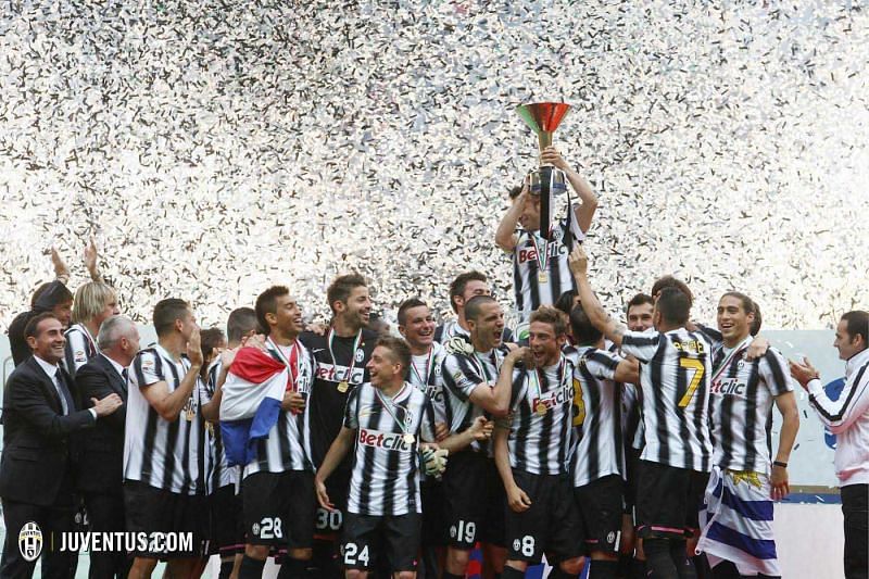 Juventus celebrate their 2011-12 Serie A championship