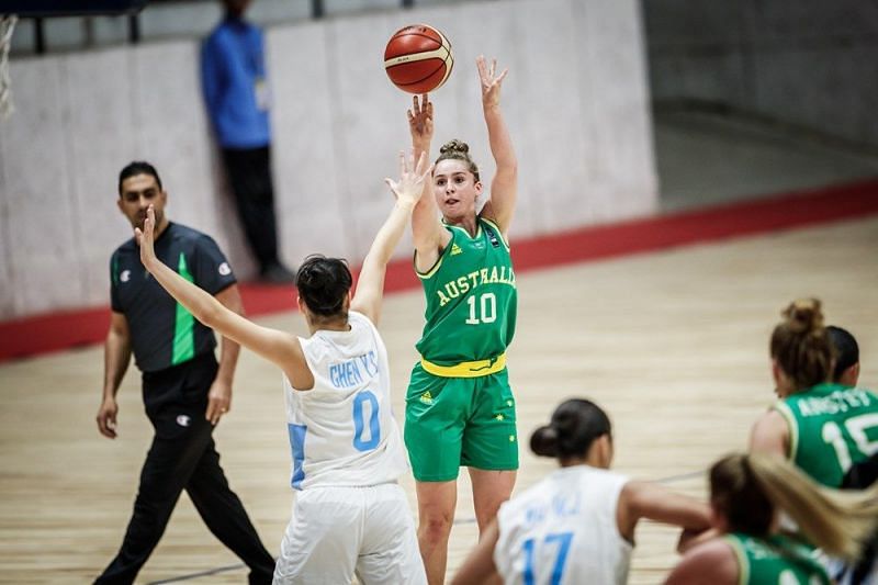 Australia&#039;s Miela Goodchild earned a double-double - 27 pts, 10 rebs. (Image Courtesy: FIBA)