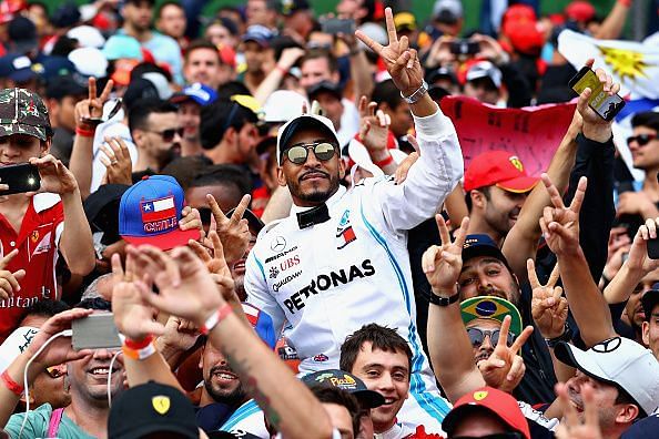 Lewis Hamilton was celebrating once again on Sunday.