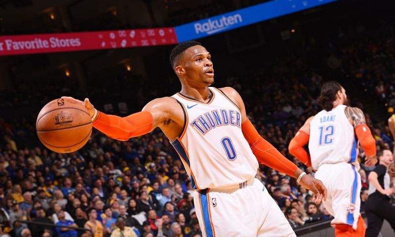 Westbrook posted his first triple-double of the season. Credit: USA Today
