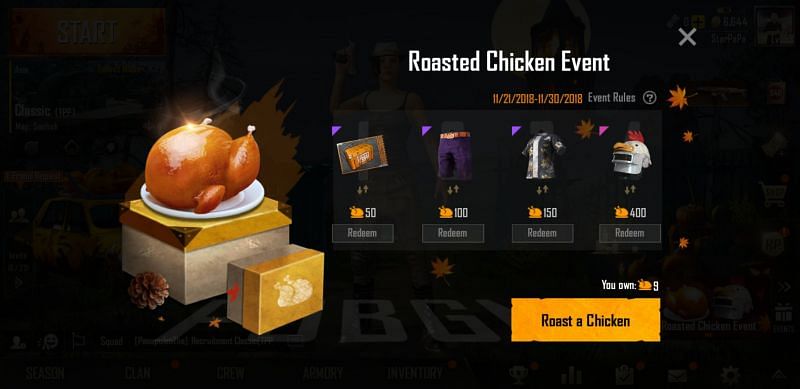PUBG Roasted Chicken Event