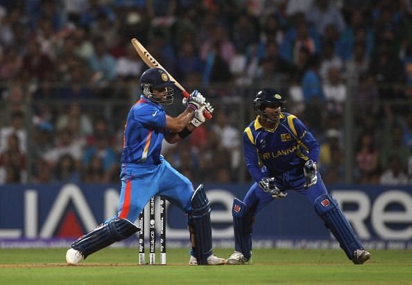 Kohli in action during the 2011 ICC World Cup Final