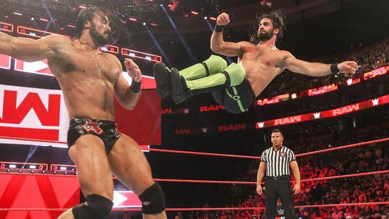 Two of the top Superstars on Raw - Drew McIntyre (left) and Seth Rollins (right)