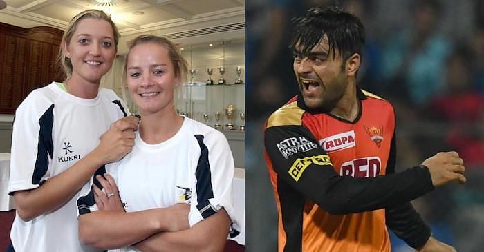 Sarah Taylor (left in the first picture) and Rashid Khan