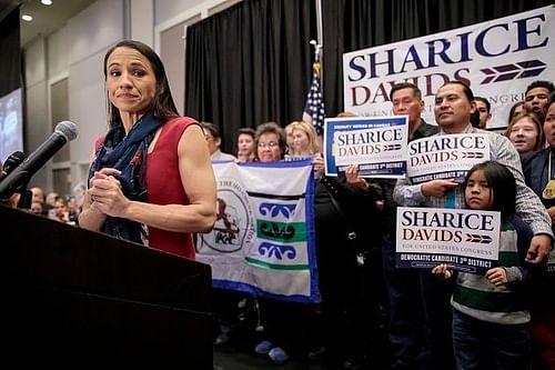 Kansas Congressional Candidate Sharice Davids' Holds Election Night Party In Olathe, Kansas