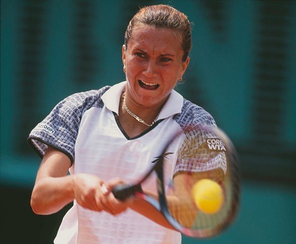 Iva Majoli at the French Open Tennis Championship