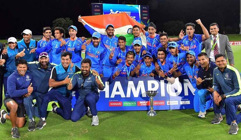 The Indian team after winning the ICC Under-19 World Cup 2018