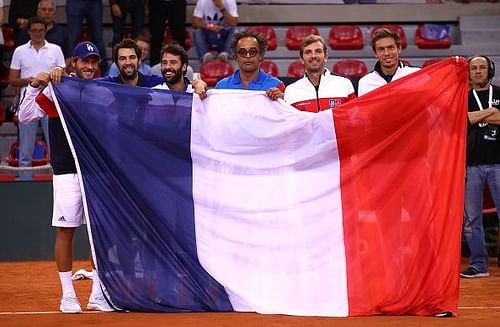 The victorious France Team at the 2017 Davis Cup