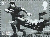 Stamp issued by Great Britain on 2015 Rugby World Cup