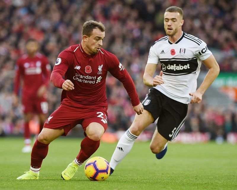Shaqiri doubled the lead for Liverpool in the second half