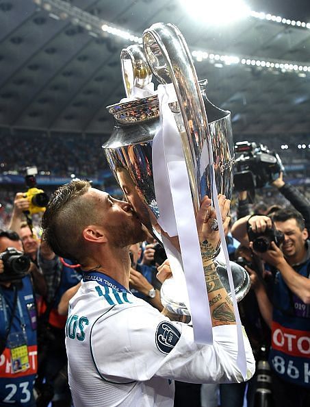 Ramos with the UCL trophy after beating Liverpool