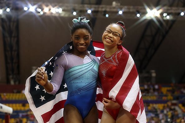 Americans Simone Biles and Morgan Hurd finished first and third respectively at the 2018 FIG Artistic Gymnastics Championships