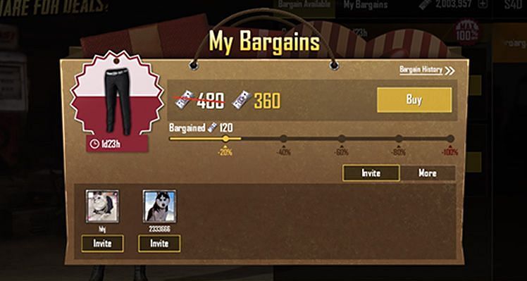 PUBG Bargain System